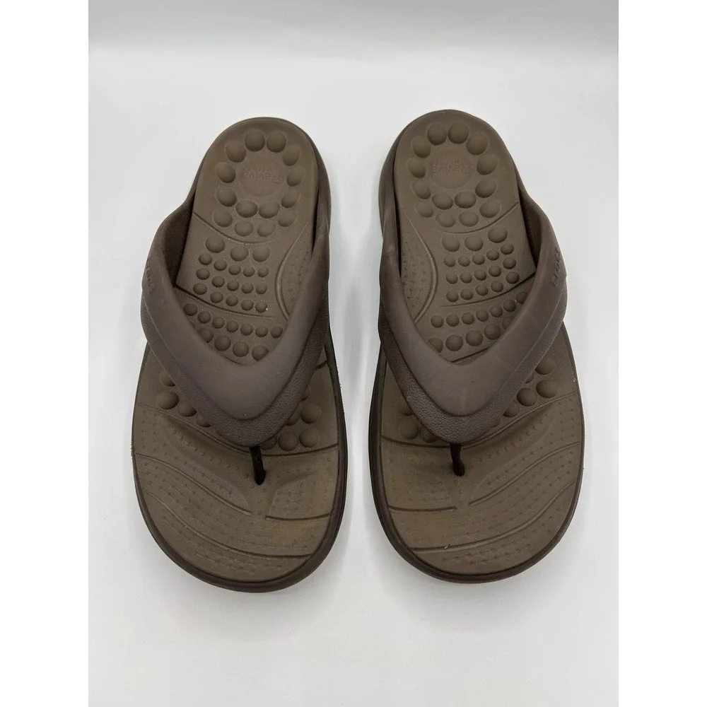 Crocs Men's Flip Flops Thong Sandals Brown Slip On Summer Size 11